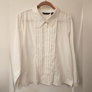 NWOT - Dialogue Cotton Stretch Tuxedo Style White Dress Shirt - Size XL